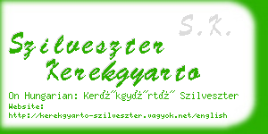 szilveszter kerekgyarto business card